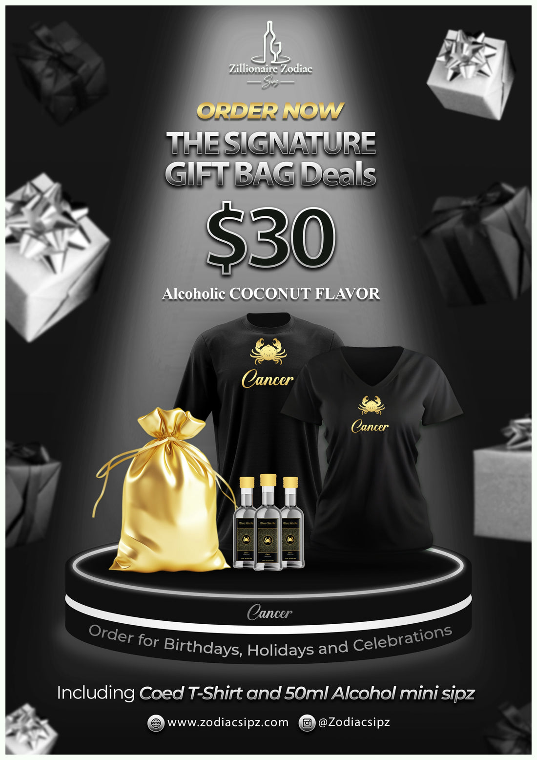 Cancer Signature Gift Bags (Alcoholic)