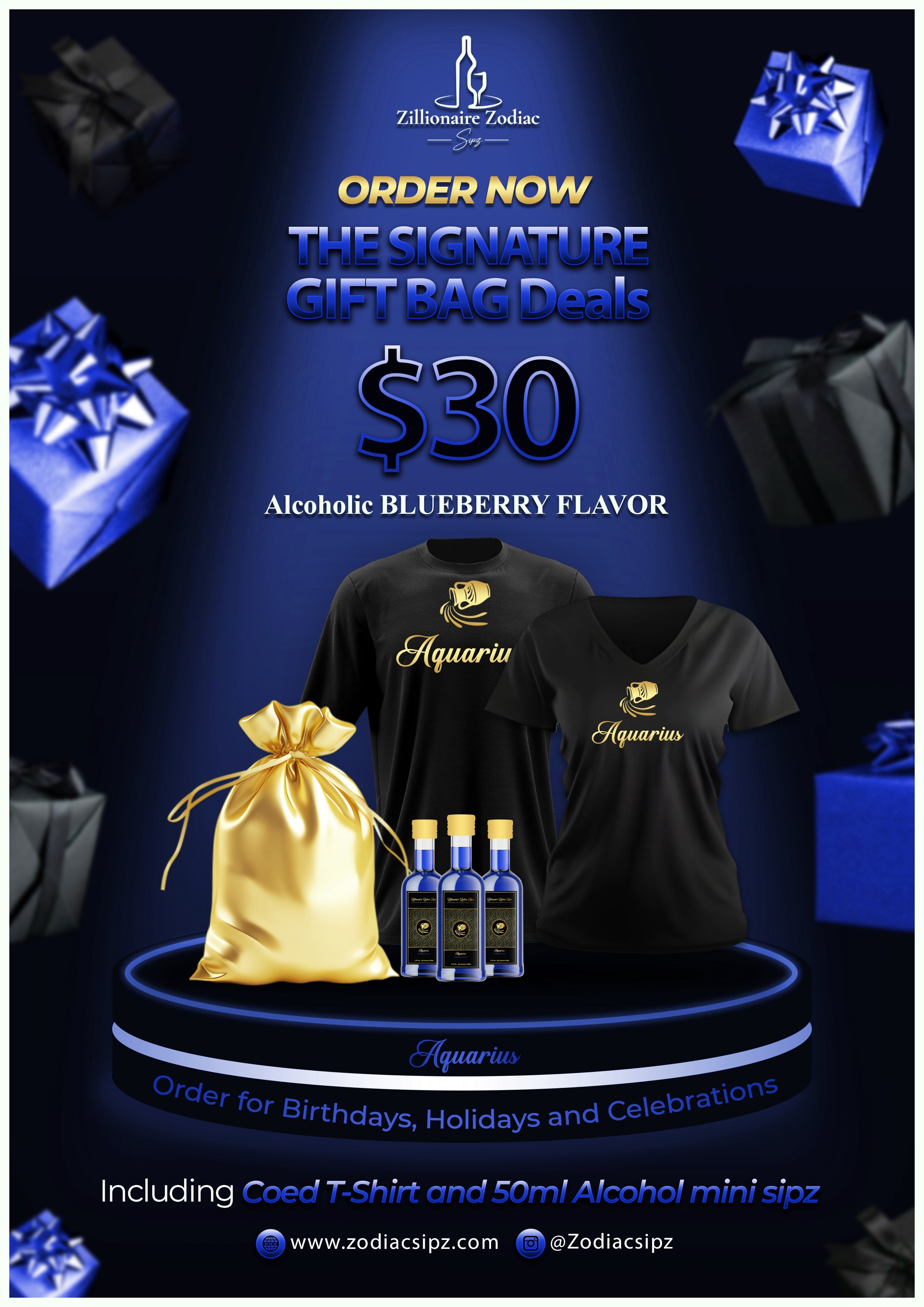 Aquarius Signature Gift Bags (Alcoholic)