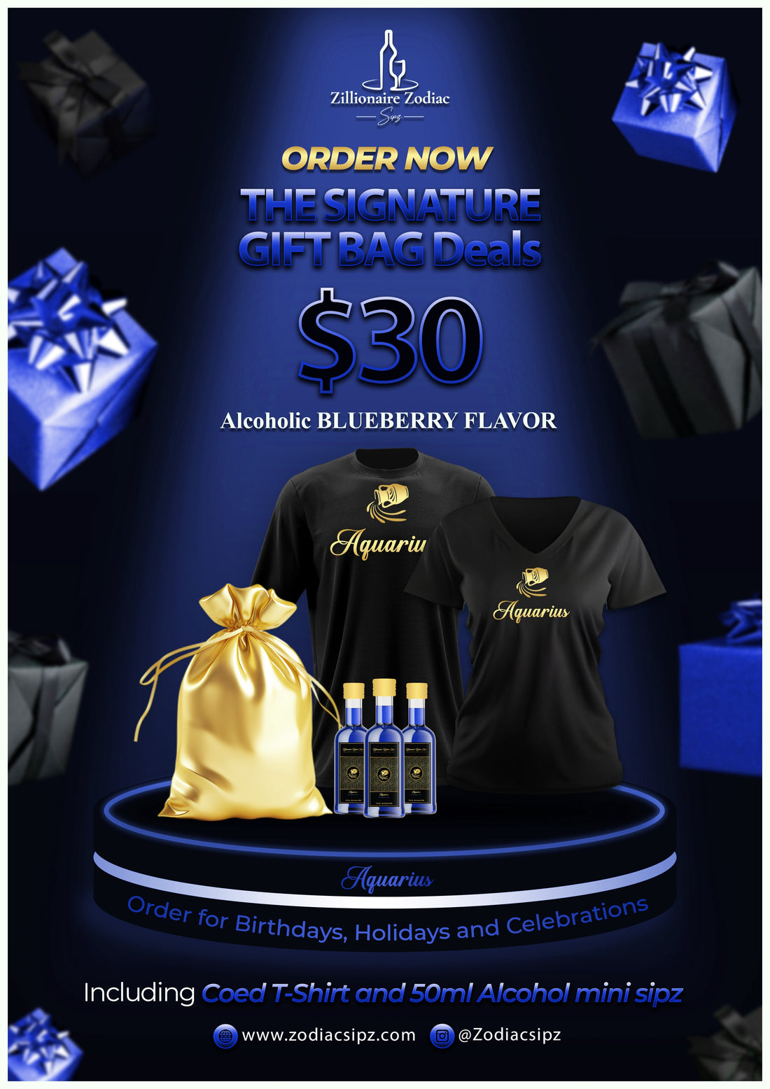 Aquarius Signature Gift Bags (Alcoholic)