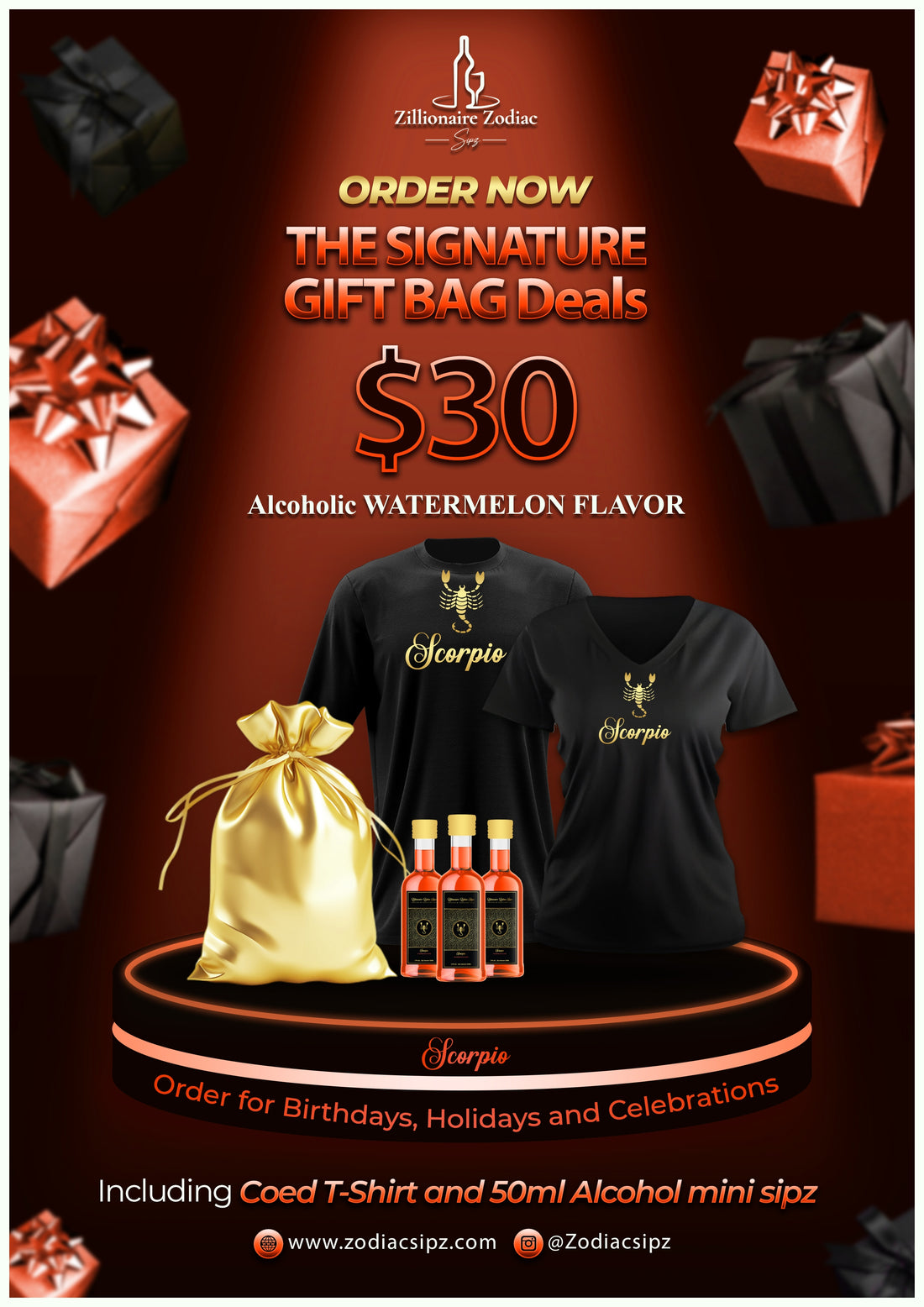 Scorpio Signature Gift Bags (Alcoholic)